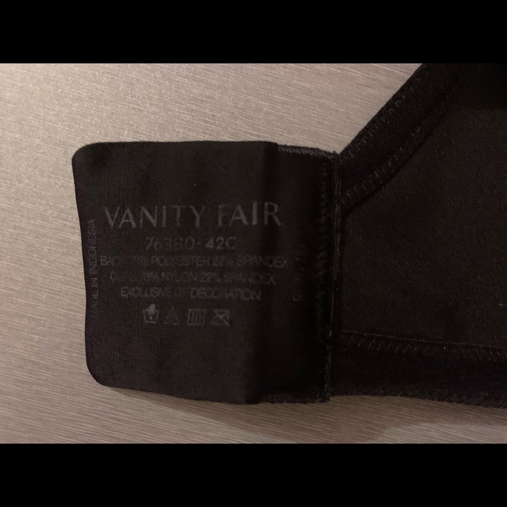 Brand New Without Tags Vanity Fair Black Bra